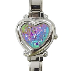 Floral Multicolor Heart Italian Charm Watch 