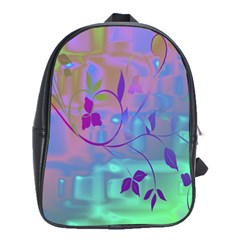 Floral Multicolor School Bag (large) by uniquedesignsbycassie