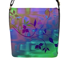 Floral Multicolor Flap Closure Messenger Bag (large) by uniquedesignsbycassie