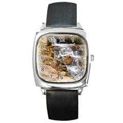 Waterfall Square Leather Watch by uniquedesignsbycassie