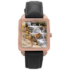 Waterfall Rose Gold Leather Watch  by uniquedesignsbycassie