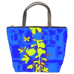 Butterfly Blue/green Bucket Handbag by uniquedesignsbycassie