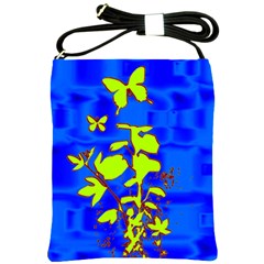 Butterfly Blue/green Shoulder Sling Bag by uniquedesignsbycassie