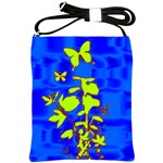 Butterfly blue/green Shoulder Sling Bag Front