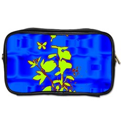 Butterfly Blue/green Travel Toiletry Bag (two Sides) by uniquedesignsbycassie