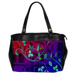 Floral Colorful Oversize Office Handbag (one Side) by uniquedesignsbycassie