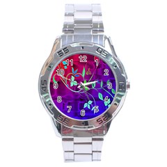 Floral Colorful Stainless Steel Watch