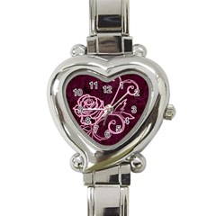 Rose Heart Italian Charm Watch 