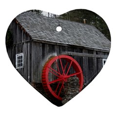 Vermont Christmas Barn Heart Ornament