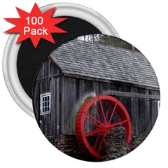 Vermont Christmas Barn 3  Button Magnet (100 pack)
