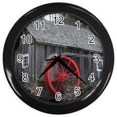 Vermont Christmas Barn Wall Clock (black) by plainandsimple