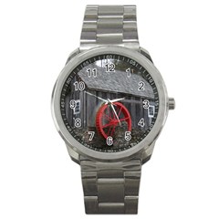 Vermont Christmas Barn Sport Metal Watch by plainandsimple