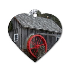 Vermont Christmas Barn Dog Tag Heart (Two Sided)