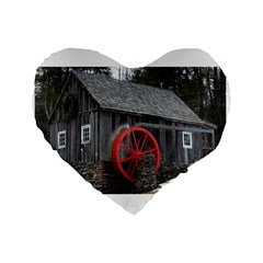 Vermont Christmas Barn 16  Premium Heart Shape Cushion 