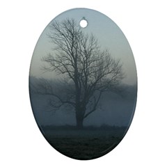 Foggy Tree Oval Ornament (two Sides)