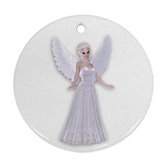 Beautiful Fairy Nymph Faerie Fairytale Round Ornament by goldenjackal