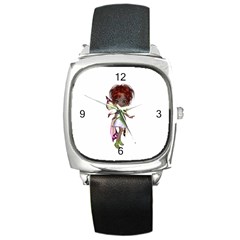 Fairy Magic Faerie In A Dress Square Leather Watch