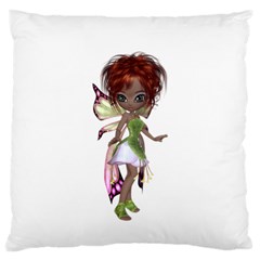 Fairy Magic Faerie In A Dress Large Cushion Case (two Sided)  by goldenjackal