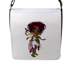 Fairy Magic Faerie In A Dress Flap Closure Messenger Bag (large) by goldenjackal