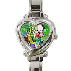 Pug Heart Italian Charm Watch  by Siebenhuehner