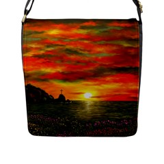 Alyssa s Sunset By Ave Hurley Artrevu - Flap Closure Messenger Bag (l) by ArtRave2