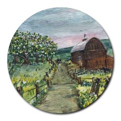  amish Apple Blossoms  By Ave Hurley Of Artrevu   Round Mousepad by ArtRave2