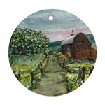  Amish Apple Blossoms  by Ave Hurley of ArtRevu ~ Ornament (Round) Front