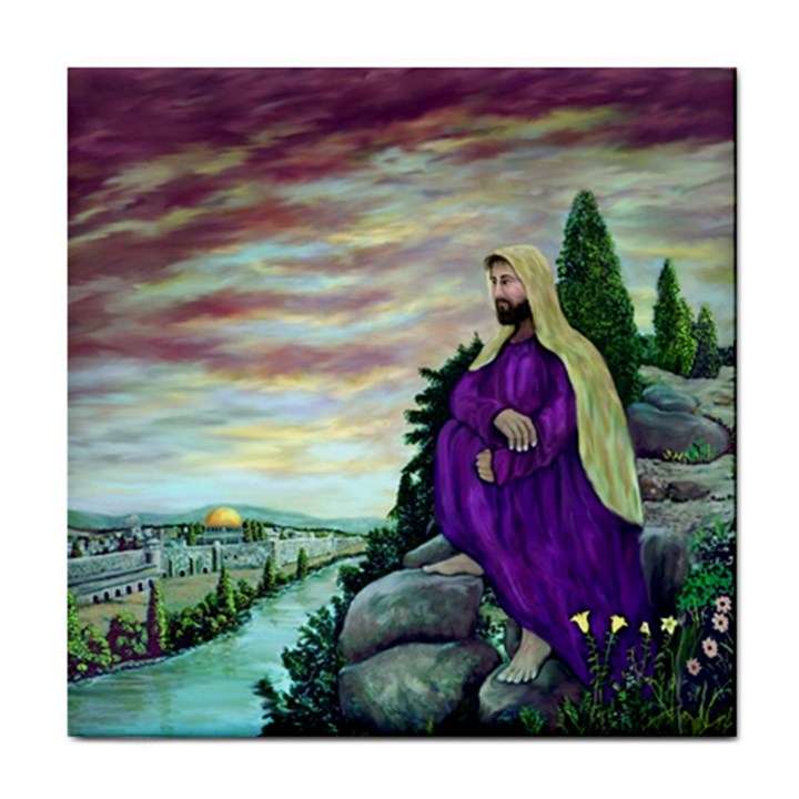 Jesus Overlooking Jerusalem - Ave Hurley - ArtRave - Ceramic Tile