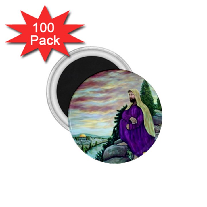 Jesus Overlooking Jerusalem - Ave Hurley - ArtRave - 1.75  Button Magnet (100 pack)