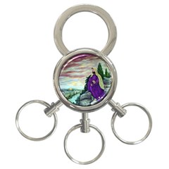 Jesus Overlooking Jerusalem - Ave Hurley - Artrave - 3-ring Key Chain