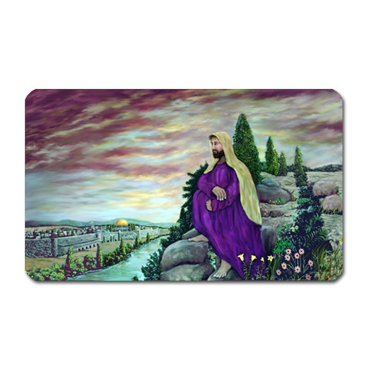 Jesus Overlooking Jerusalem - Ave Hurley - ArtRave - Magnet (Rectangular)