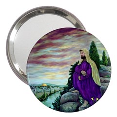Jesus Overlooking Jerusalem - Ave Hurley - Artrave - 3  Handbag Mirror