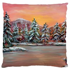  jane s Winter Sunset   By Ave Hurley Of Artrevu   Large Cushion Case (one Side)