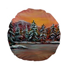  jane s Winter Sunset   By Ave Hurley Of Artrevu   Standard 15  Premium Round Cushion 