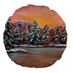  Jane s Winter Sunset   by Ave Hurley of ArtRevu ~ Large 18  Premium Round Cushion  Back