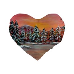  jane s Winter Sunset   By Ave Hurley Of Artrevu   Standard 16  Premium Heart Shape Cushion 