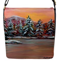  jane s Winter Sunset   By Ave Hurley Of Artrevu   Flap Closure Messenger Bag (s)