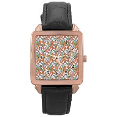 Allover Graphic Brown Rose Gold Leather Watch  by ImpressiveMoments