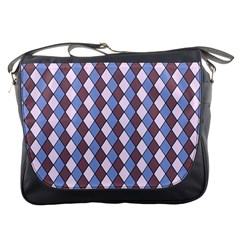 Allover Graphic Blue Brown Messenger Bag by ImpressiveMoments