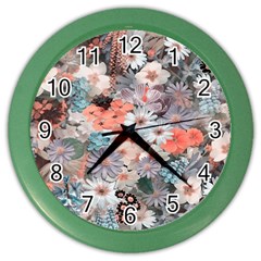 Spring Flowers Wall Clock (color) by ImpressiveMoments