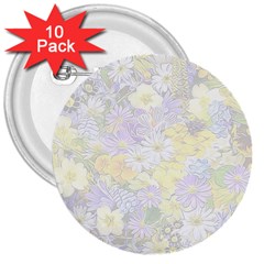 Spring Flowers Soft 3  Button (10 Pack)