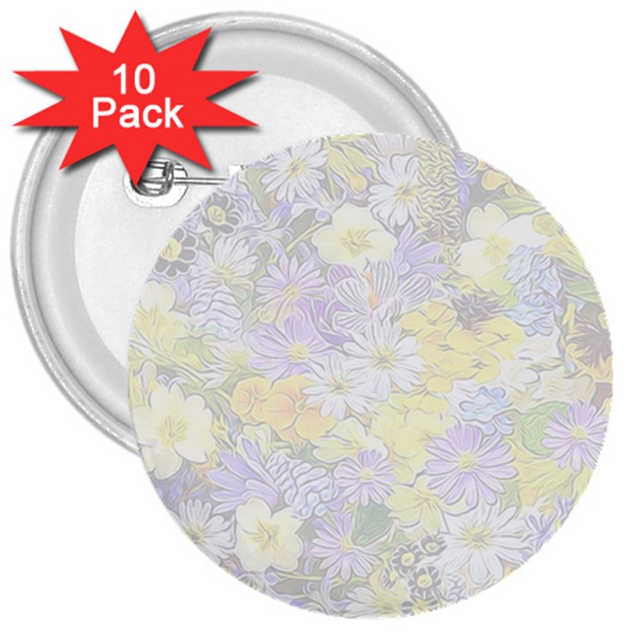 Spring Flowers Soft 3  Button (10 pack)