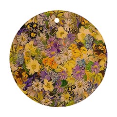 Spring Flowers Effect Round Ornament