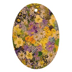 Spring Flowers Effect Oval Ornament