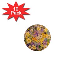 Spring Flowers Effect 1  Mini Button Magnet (10 pack)