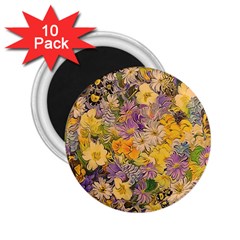 Spring Flowers Effect 2.25  Button Magnet (10 pack)
