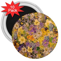 Spring Flowers Effect 3  Button Magnet (10 pack)