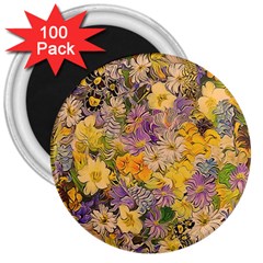 Spring Flowers Effect 3  Button Magnet (100 pack)