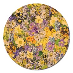 Spring Flowers Effect Magnet 5  (Round)