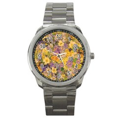 Spring Flowers Effect Sport Metal Watch by ImpressiveMoments